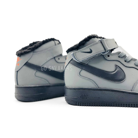 Унисекс зимние кроссовки Nike Air Force 1 ’07 LV8 Mid Utility Winter Leather Grey/Black