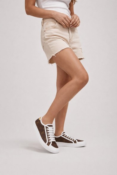 Женские кеды Louis Vuitton Leather Sneakers Brown