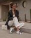 Женские кеды Golden Goose Super-Star Leather/Suede White Burgundi Pink