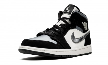 Унисекс кроссовки Nike Air Jordan 1 Mid Satin Grey Toe