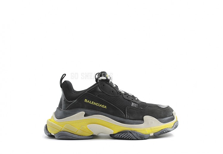 Black yellow balenciaga triple s hot sale