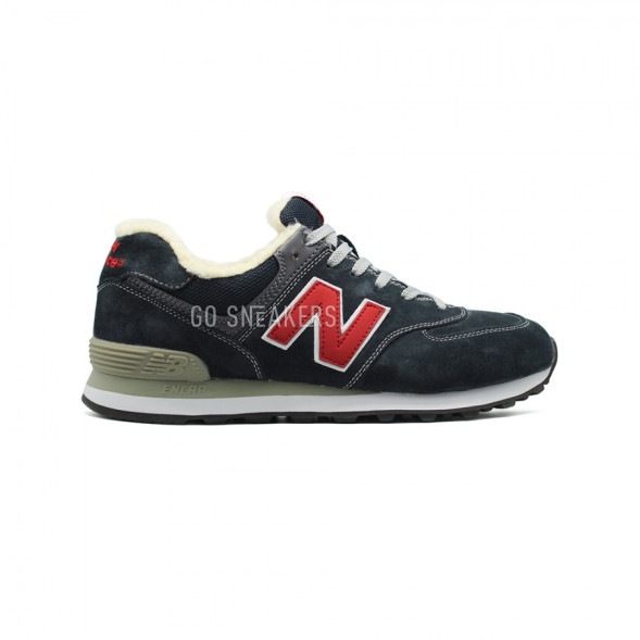 Мужские зимние кроссовки New Balance 574 Navy-Red