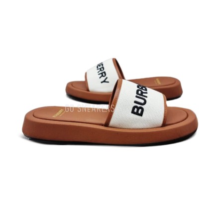Женские шлепки Burberry Flip-flops Brown/White