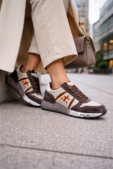 Унисекс кроссовки Premiata 483 Textile/Suede Beige/Brown
