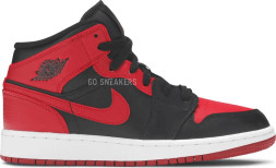 Женские кроссовки Nike Air Jordan 1 Mid GS &#039;Banned&#039;