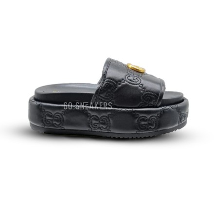 Женские шлепки Gucci Flip-flops Platform Double G Black