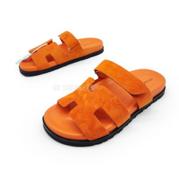 Hermes Flip-flops Chypre Unisex Orange Suede
