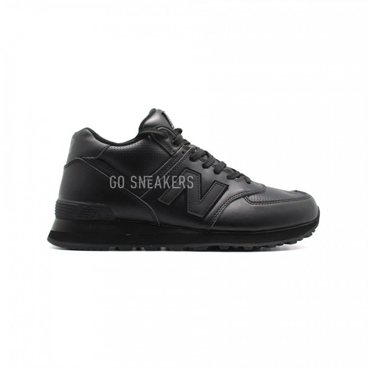 All black leather new balance 574 clearance