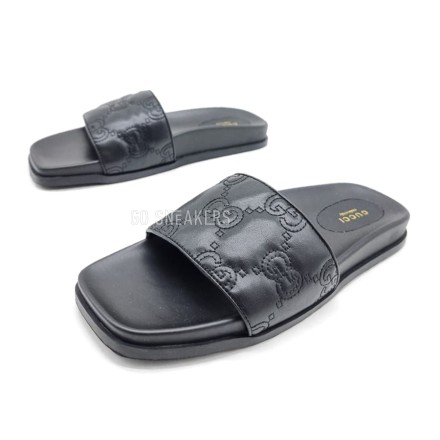 Женские шлепки Gucci Flip-flops Leather Black