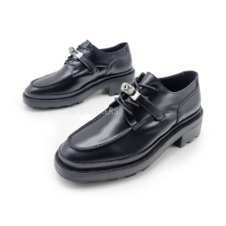 Hermes Loafers Leather Black