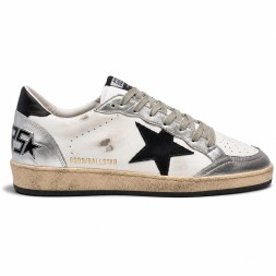 Golden Goose Ball Star in White Nappa with Laminated Inserts