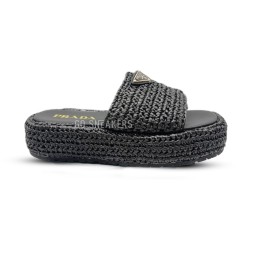 Prada Flip-flop Knitted Textile Black