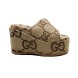 Женские шлепки Gucci Platform Flip-flops Light Brown