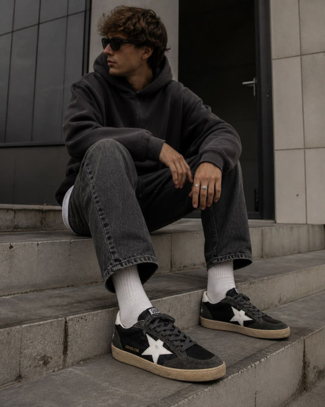 Мужские кеды Golden Goose Ball Star-Mens Sneakers Antracite