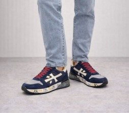 Premiata 483 Textile/Suede Navy/White