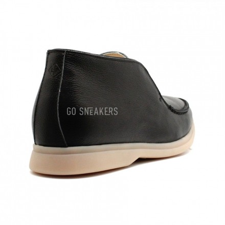 Мужские ботинки Loro Piana Open Walk Black Leather