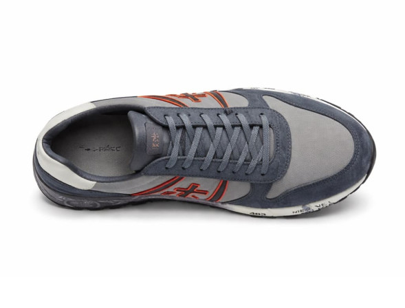 Унисекс кроссовки Premiata Textile/Suede Grey/Orange Logo