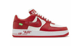 Louis Vuitton X Nike Air Force 1 Low White Comet Red