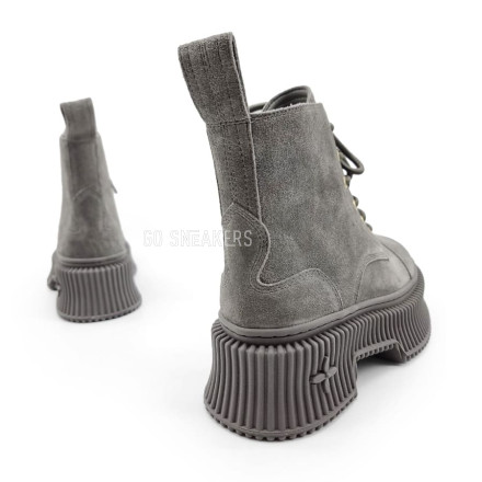 Женские ботинки SMFK High Boots Suede Grey