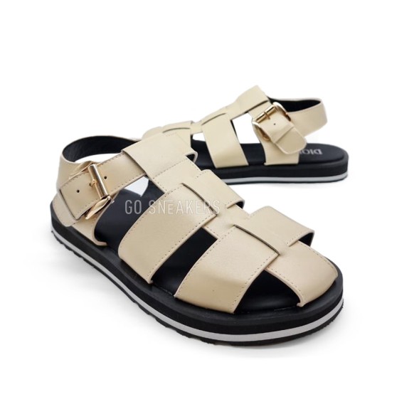 Мужские сандалии Dior Sandals Leather Beige