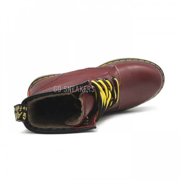 Женские ботинки с мехом Dr. Martens Cherry Red