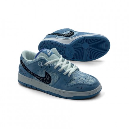 Женские кроссовки Nike Dior x Air Jordan 1 Low Blue