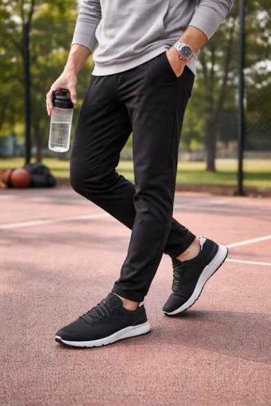 Мужские кроссовки Brunello Cucinelli Textile Run Black