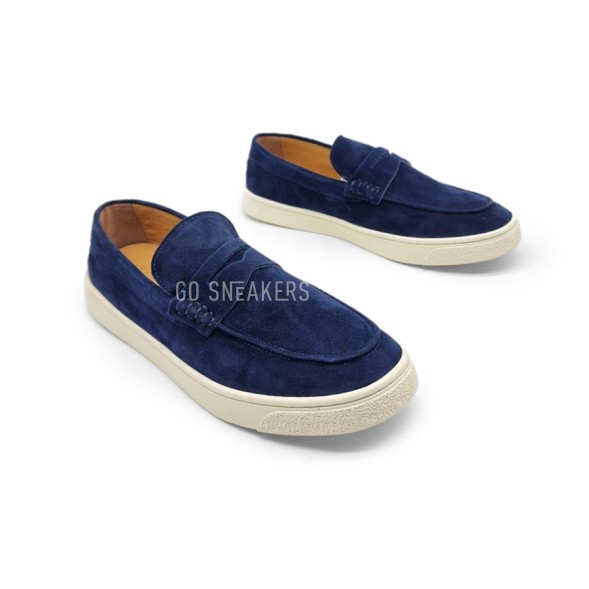 Унисекс мокасины Brunello Cucinelli Suede Navy
