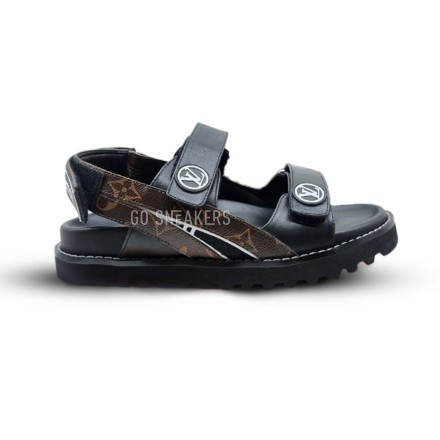 Мужские босоножки Louis Vuitton Leather Sandals Black/Brown