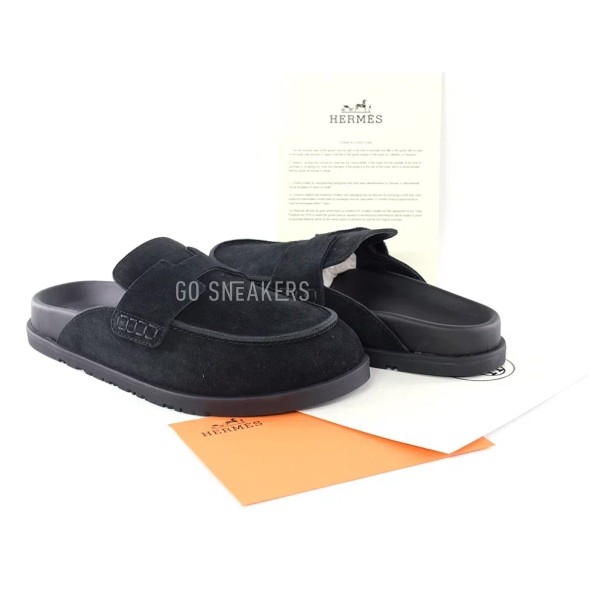 Унисекс тапочки Hermes Slippers Black