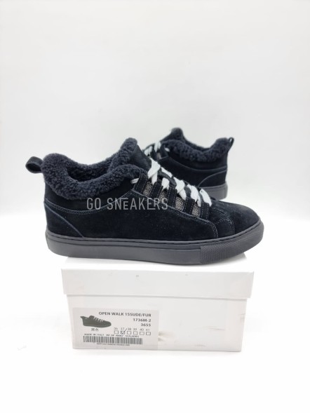 Женские зимние кроссовки Brunello Cucinelli Open Walk Winter Suede Fur Black